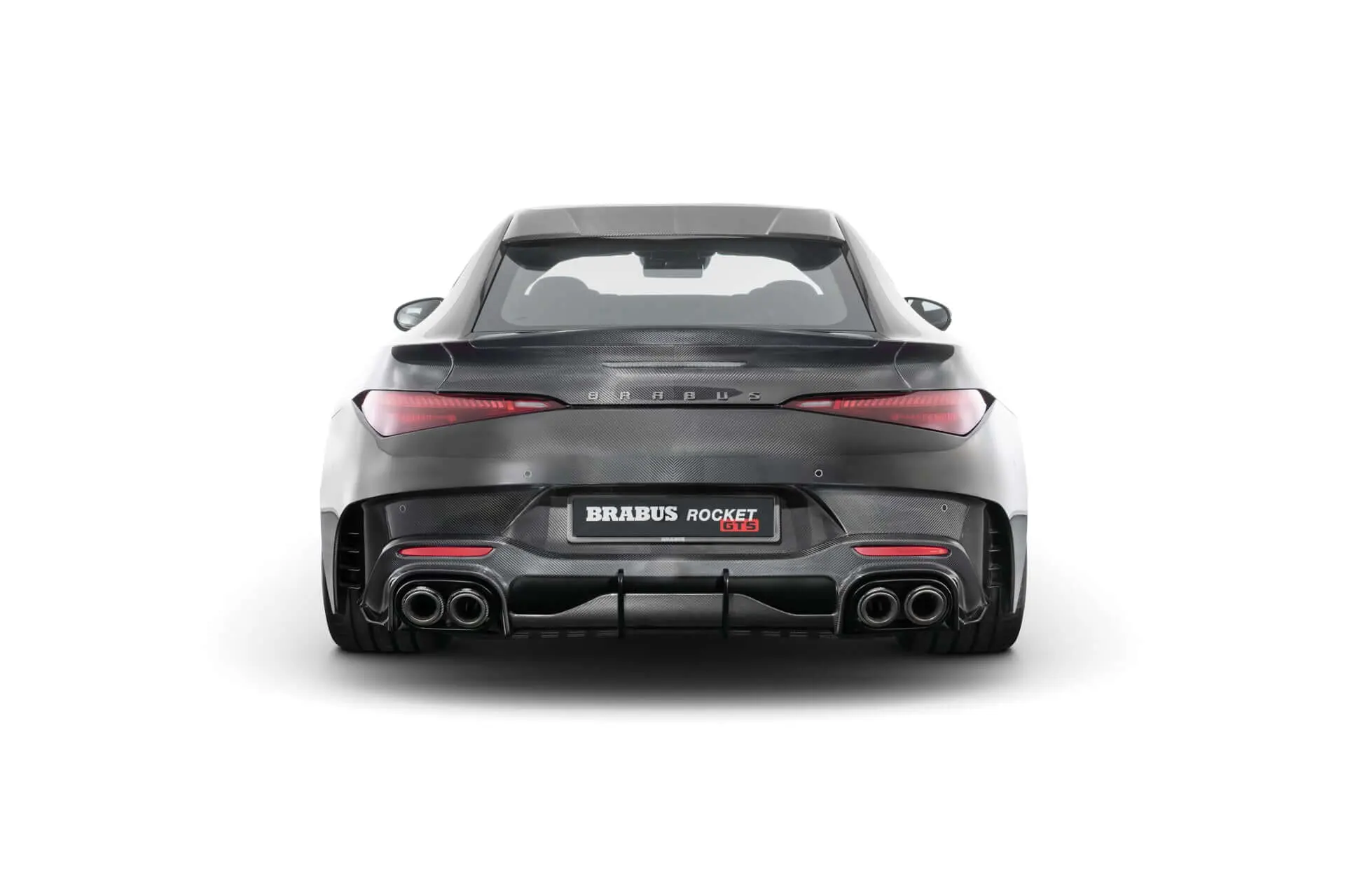 Brabus Rocket GTS rear view with carbon tailgate, diffuser and quad tailpipes