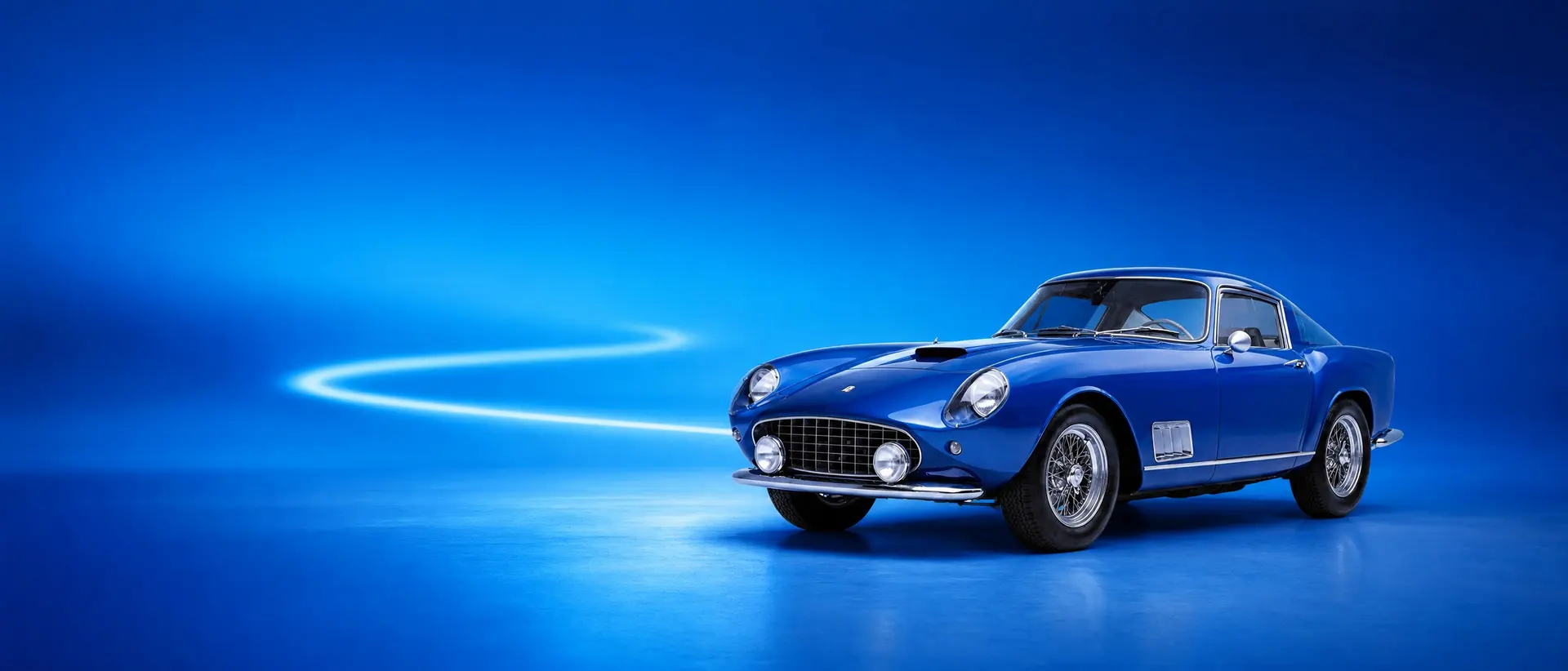 Ferrari 250 GT Berlinetta Tour de France staged in a darkened scene