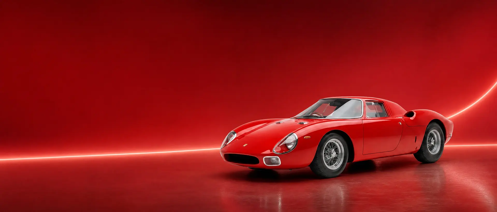 Ferrari 250 LM staged in a darkened scene