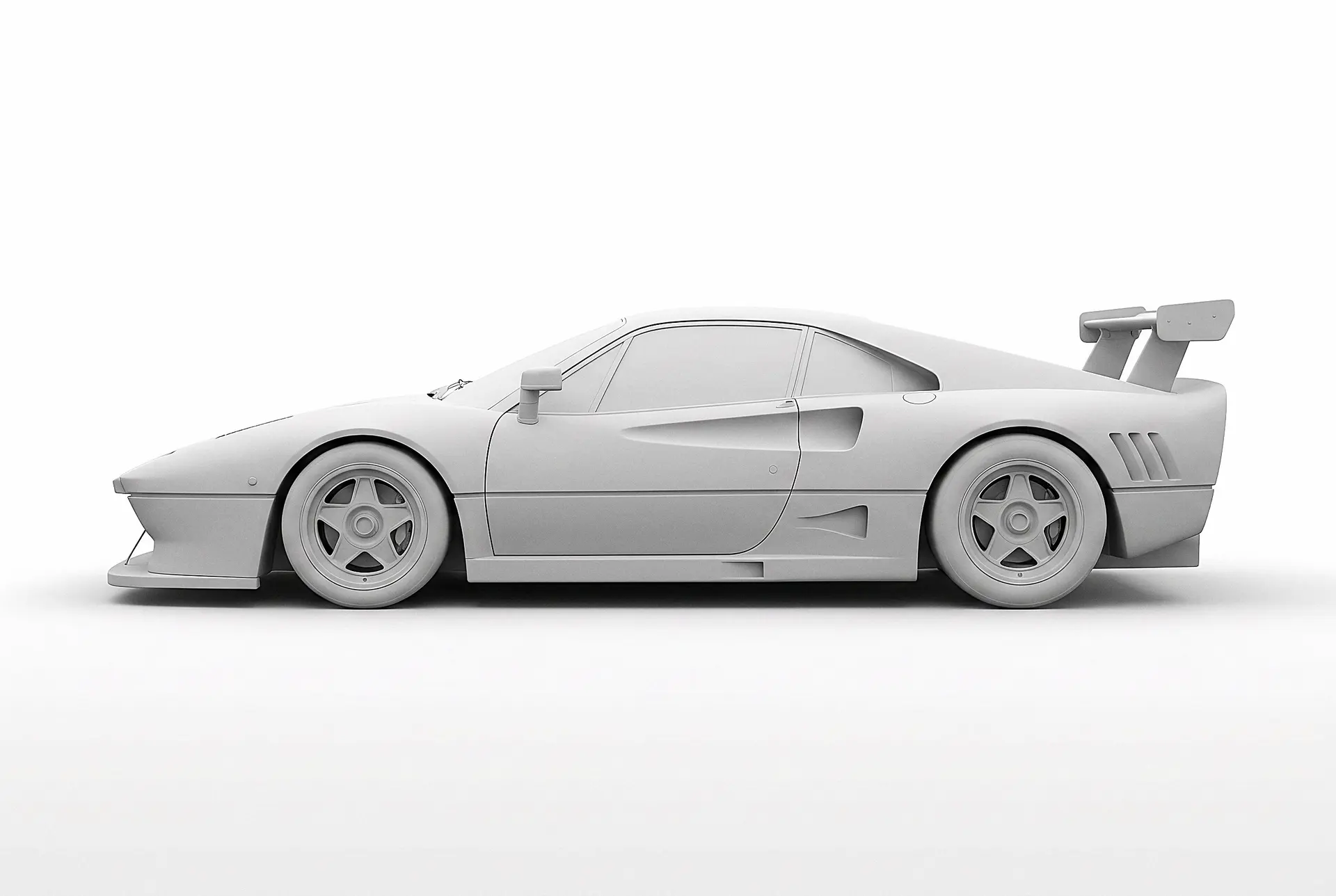 White styling model of the Ferrari GTO Evoluzione
