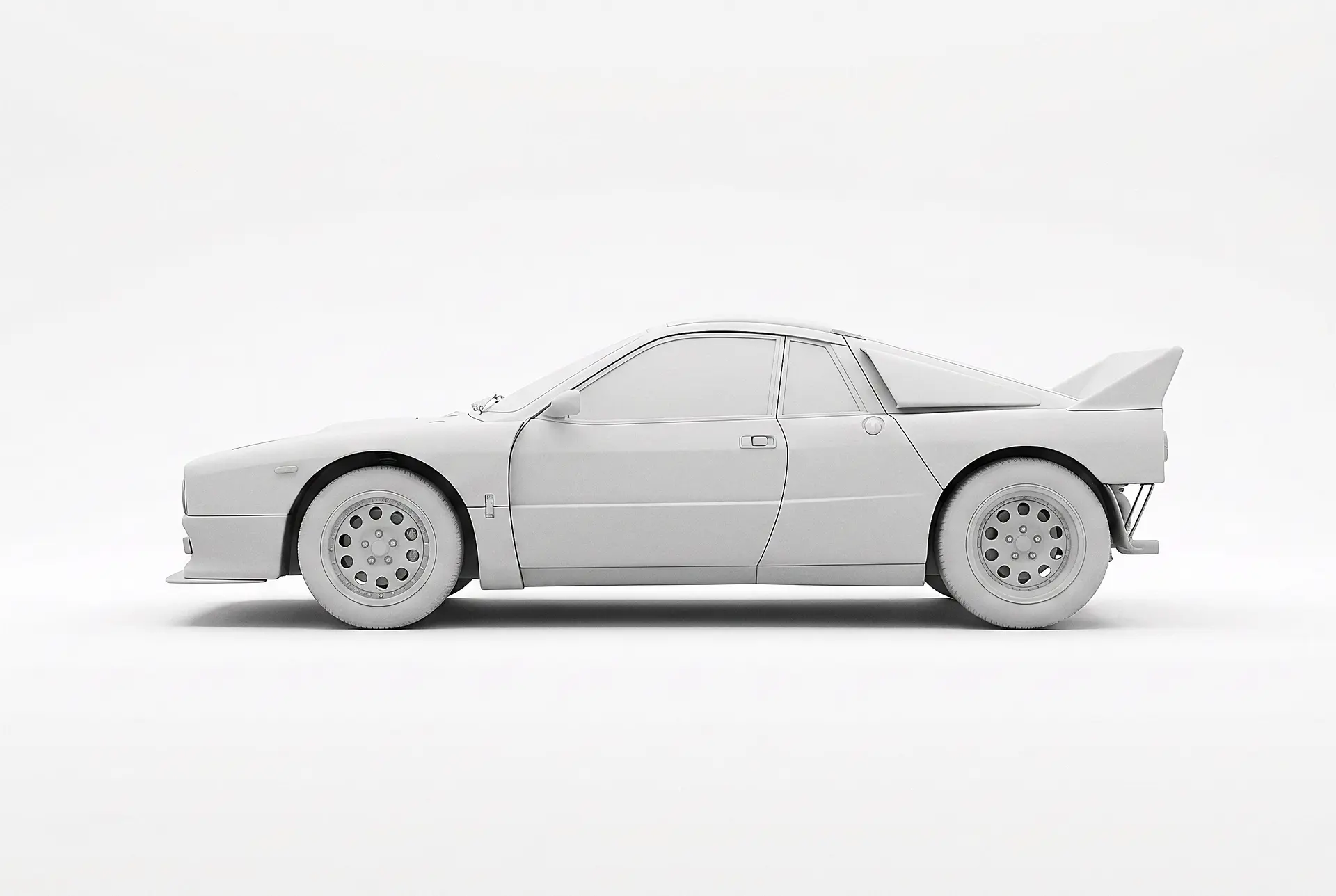 White styling model of the Rally 037 Evolution 2