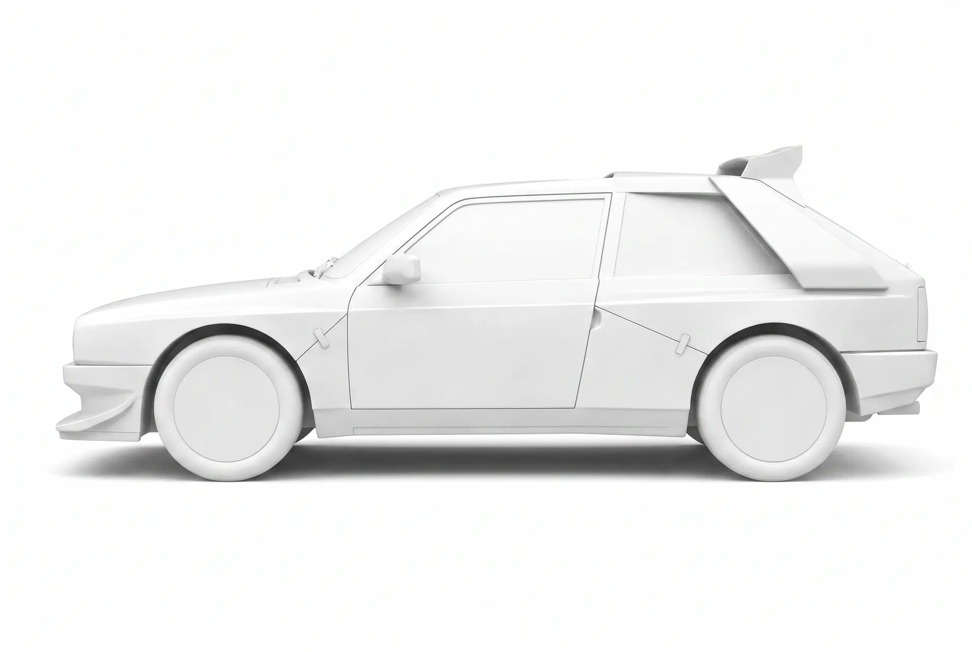 White styling model of the Lancia Delta S4 Stradale road car