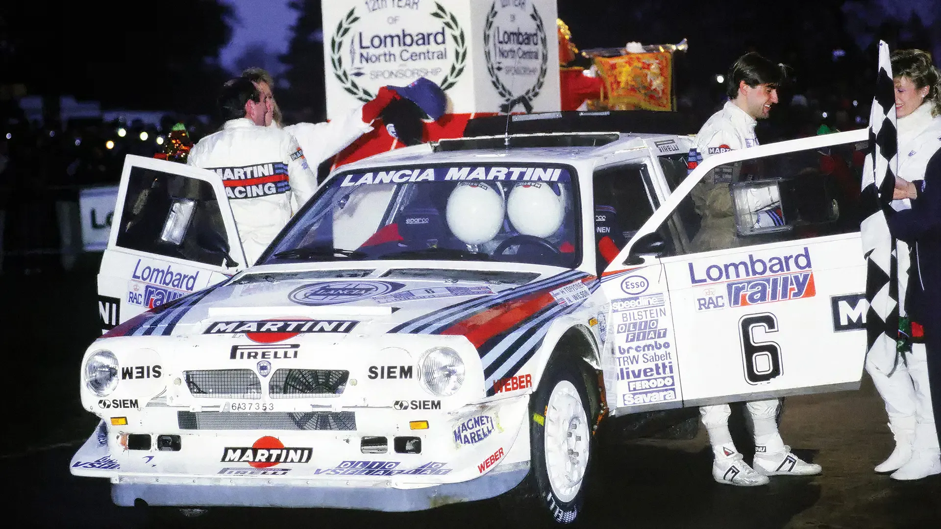Toivonen and Wilson shortly after winning the 1985 RAC Rally