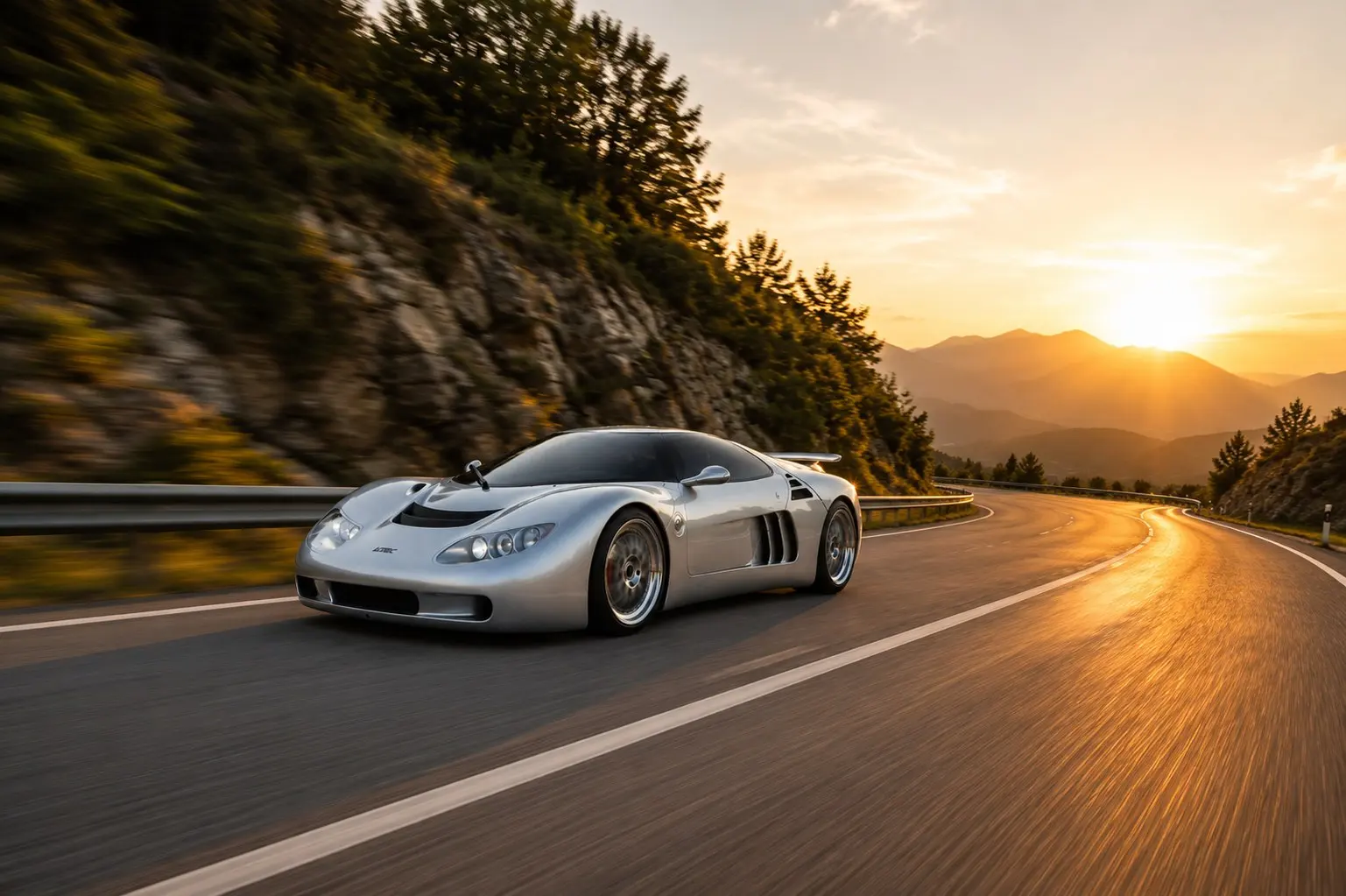 Sirius rolling shot at golden hour, official Lotec Legacy press image