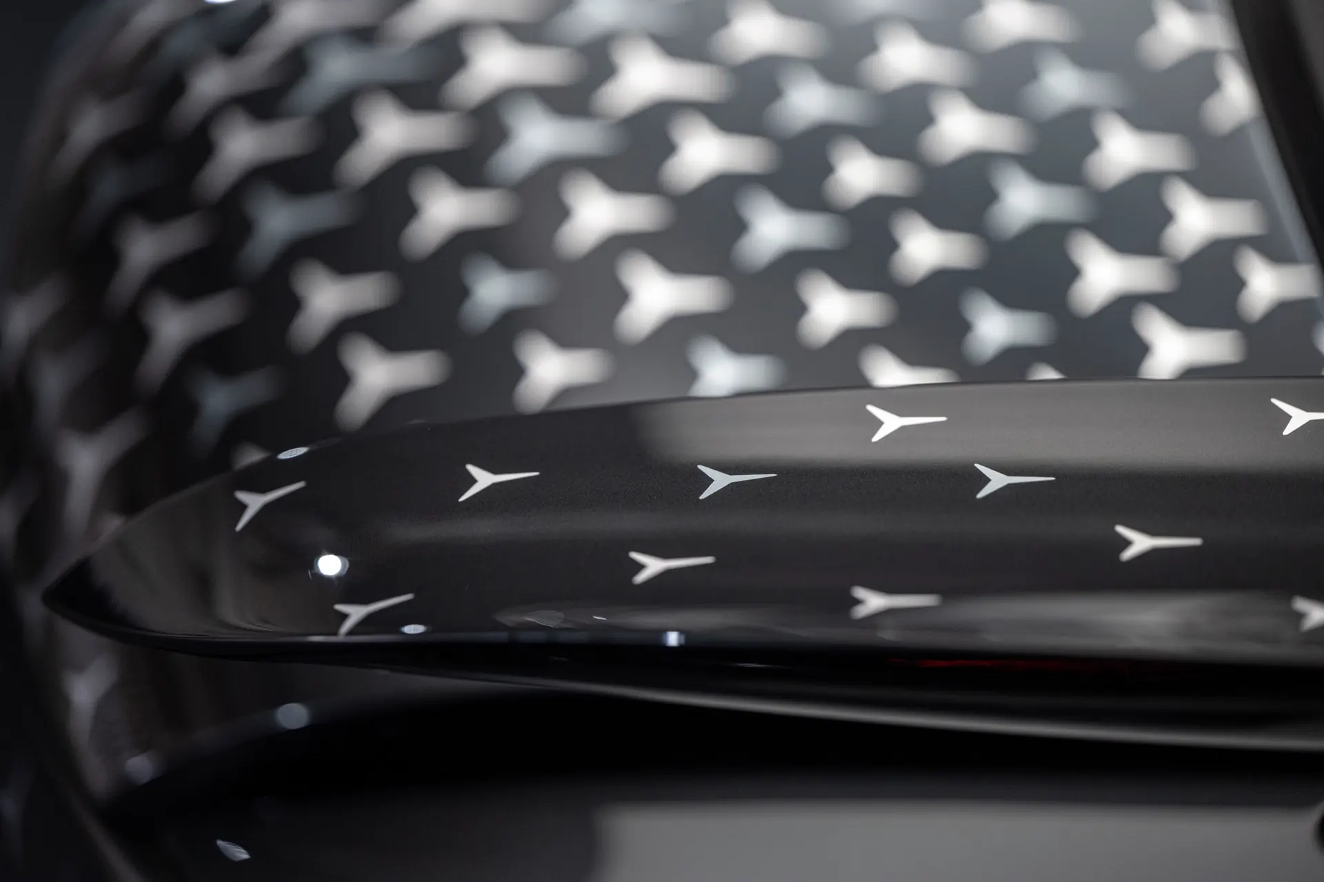 Airbrushed Mercedes-star pattern across the AMG ONE rear bodywork