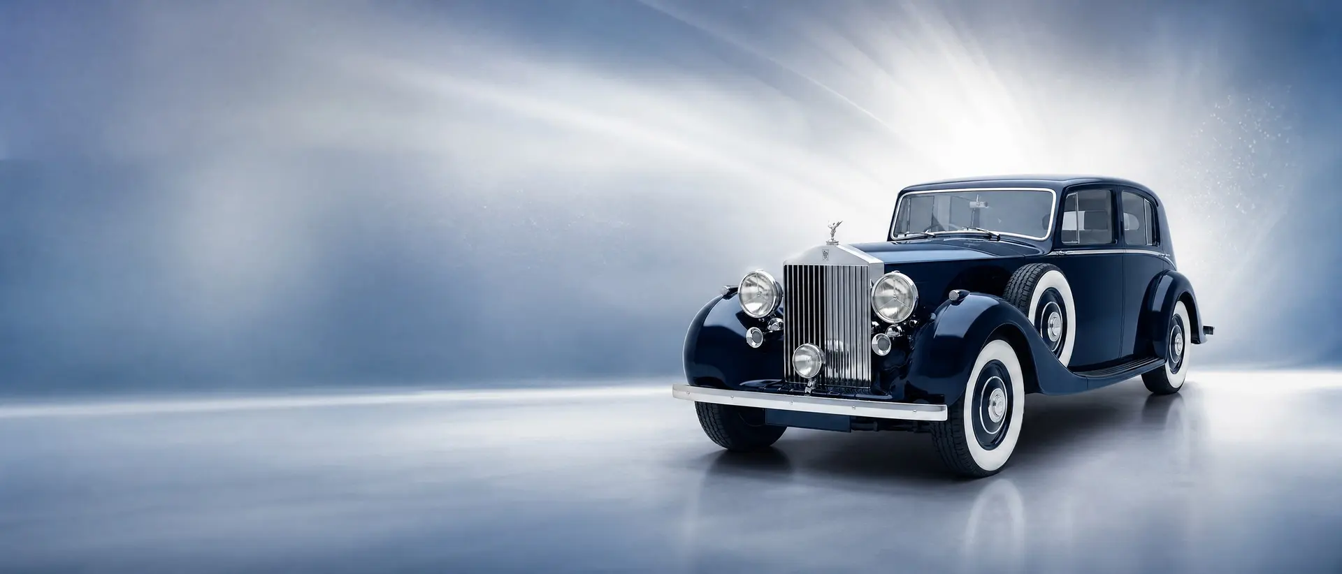 Rolls-Royce Phantom III staged in a darkened scene